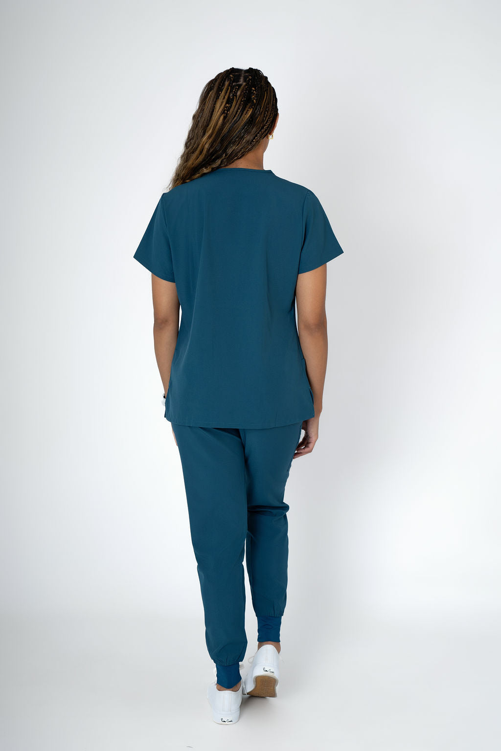Lagoon Ella Three-Pocket Scrub Top and Eva Jogger Set