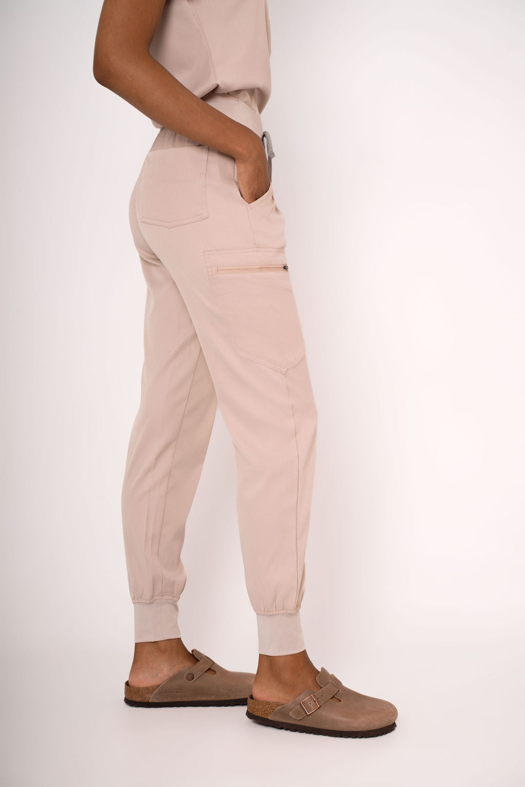 Driftwood Ella Three-Pocket Scrub Top and Eva Jogger Set