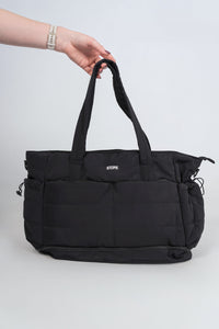 Quilted Tote Bag - Black