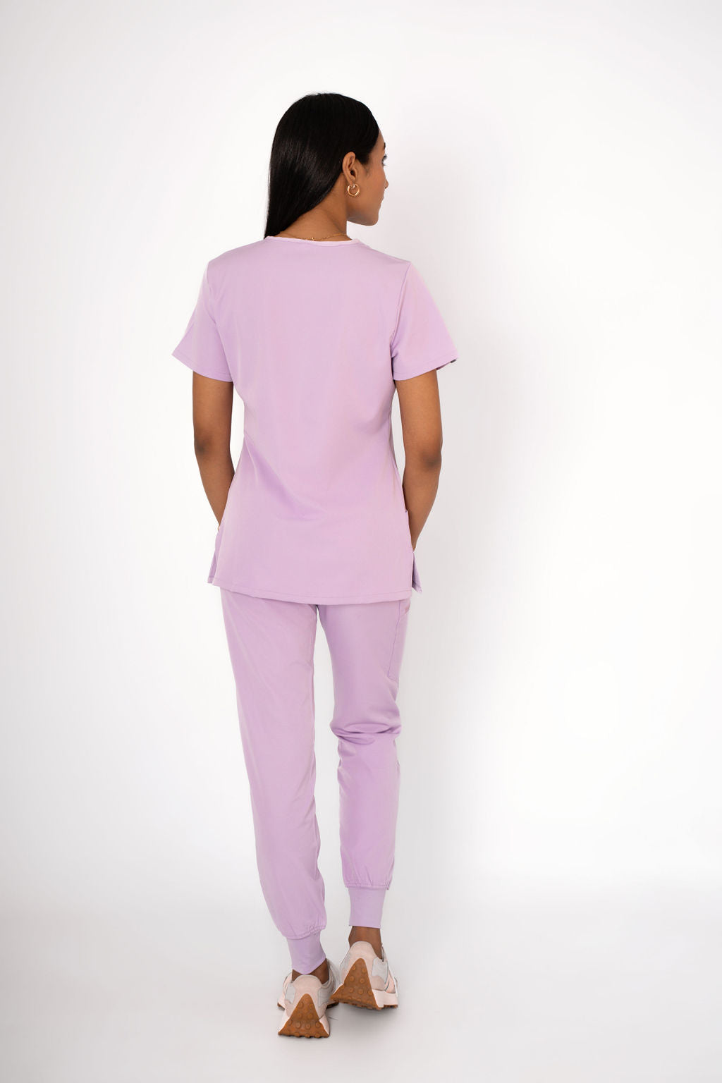 Lavender Haze Ella Three-Pocket Scrub Top and Eva Jogger Set