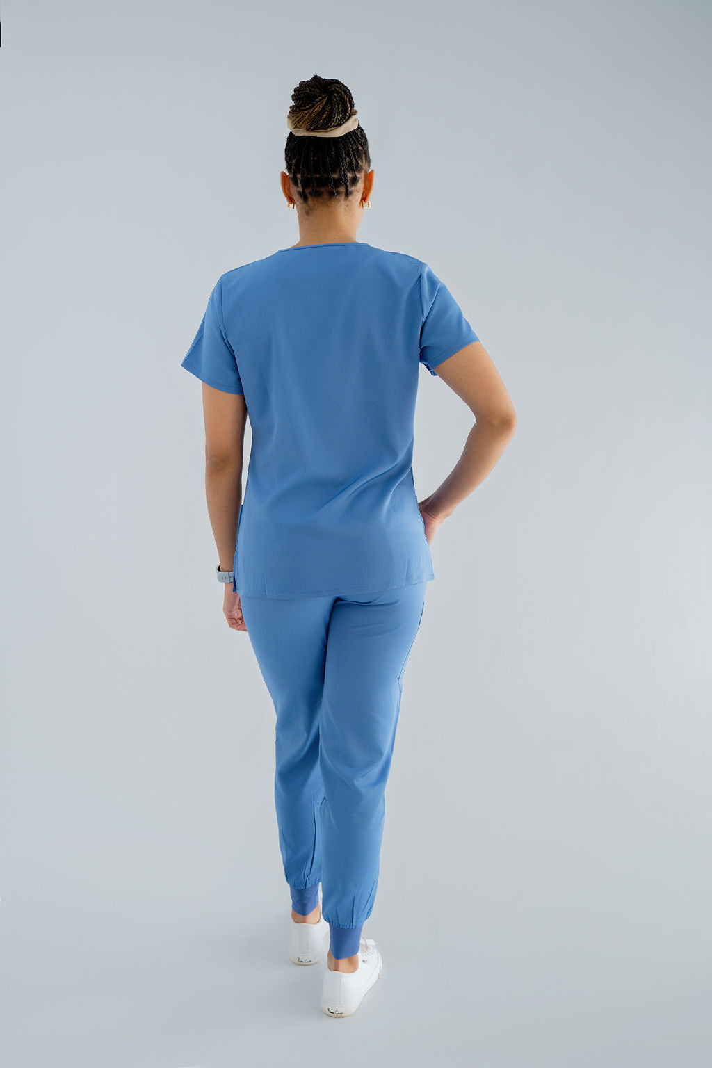 Ozone Ella Three-Pocket Scrub Top and Eva Jogger Set