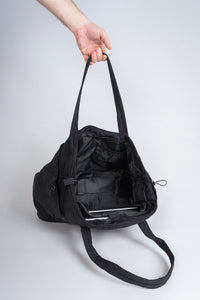 Quilted Tote Bag - Black