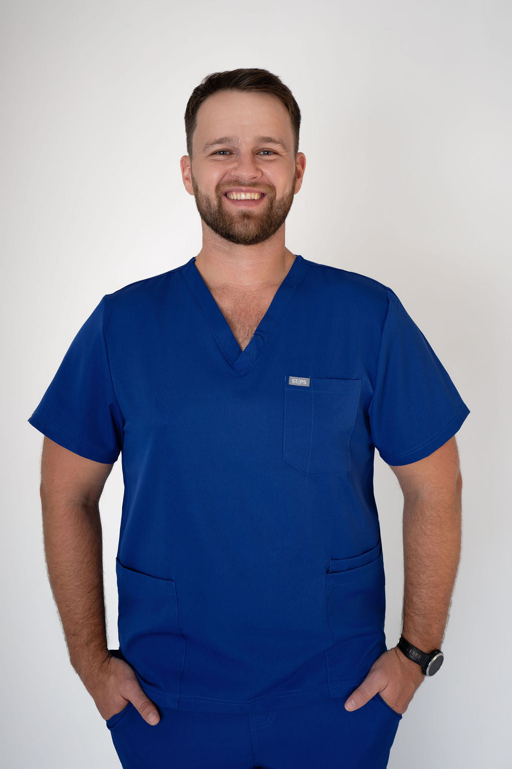 Azure Alex Three-Pocket Scrub Top and Leo Jogger Set