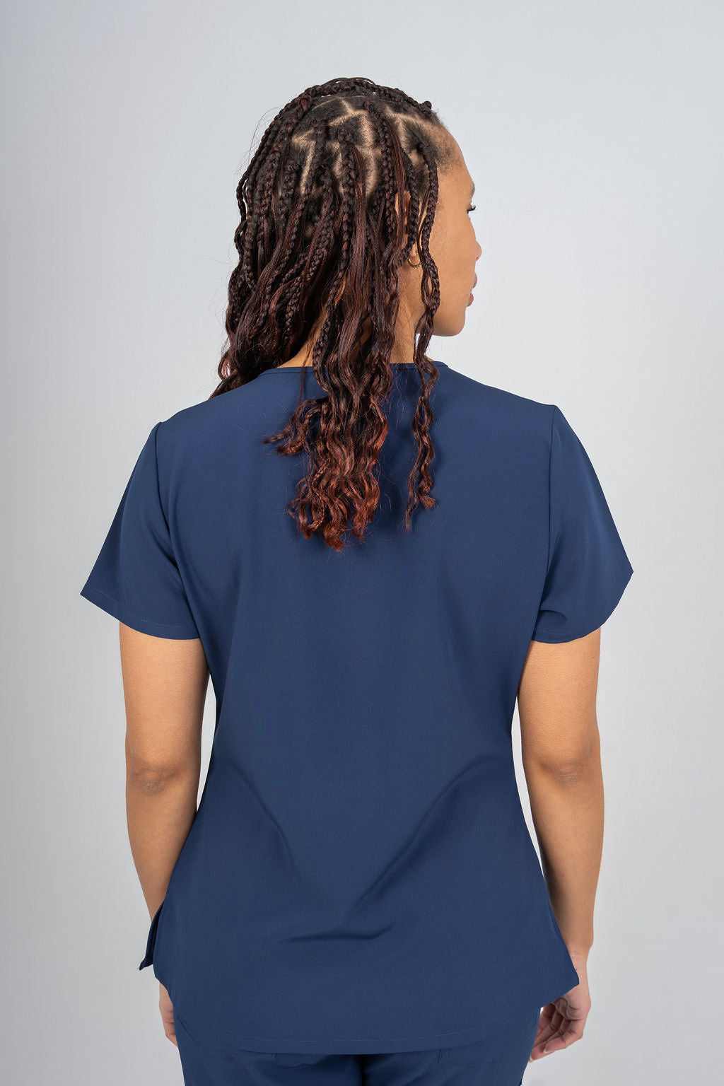 Navy Amara Three-Pocket Scrub Top and Lara Jogger Set