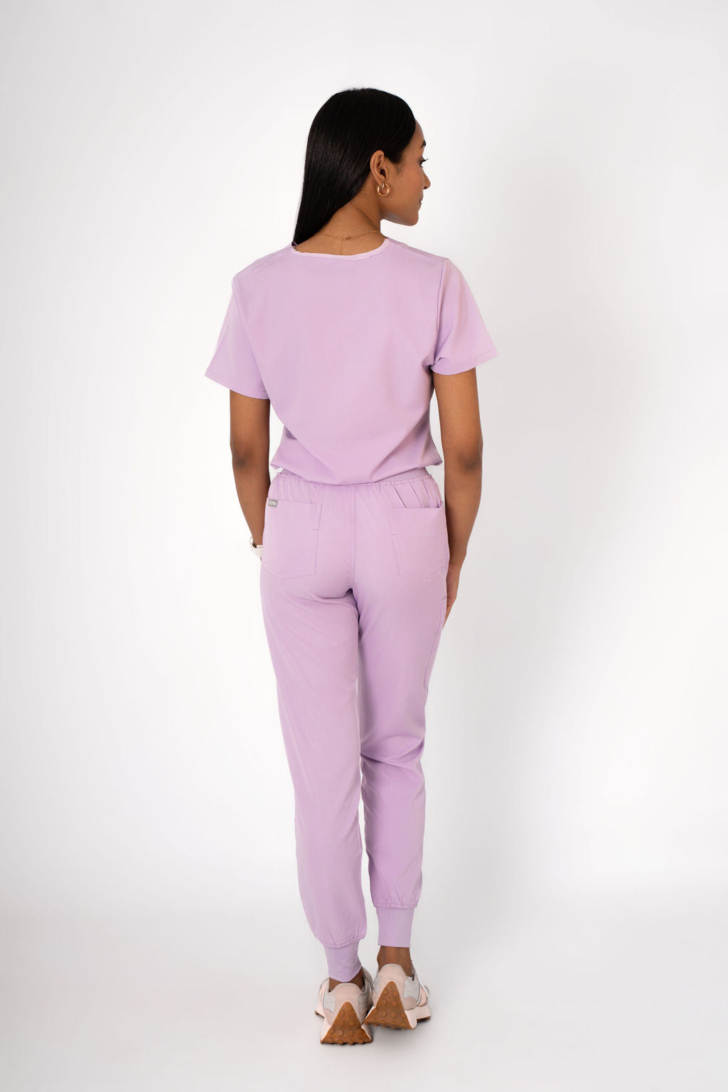 Lavender Haze Ella Three-Pocket Scrub Top and Eva Jogger Set