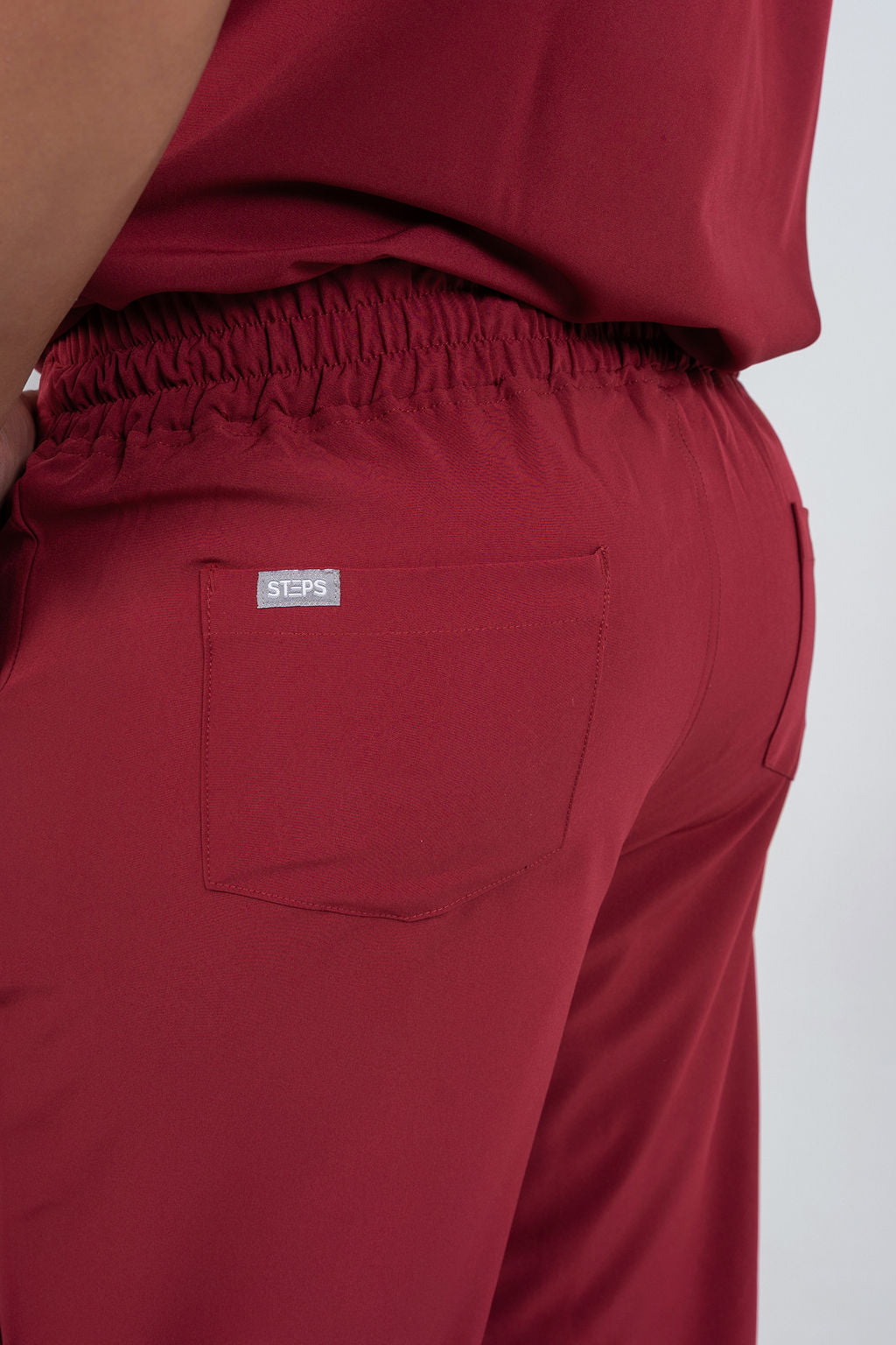 Maroon Matteo Three-Pocket Scrub Top and Neo Jogger Set