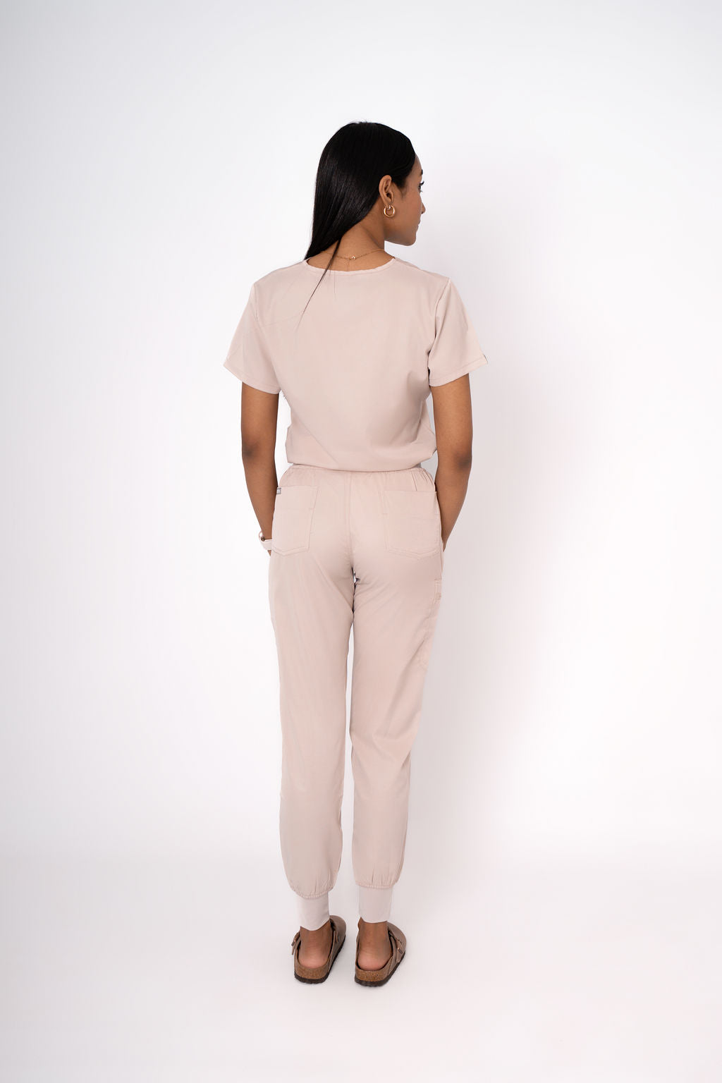 Driftwood Ella Three-Pocket Scrub Top and Eva Jogger Set