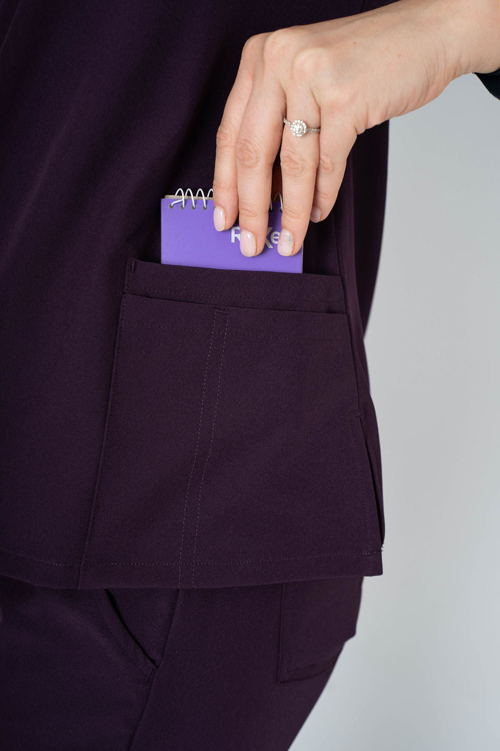 Aubergine Ella Three-Pocket Scrub Top and Eva Jogger Set
