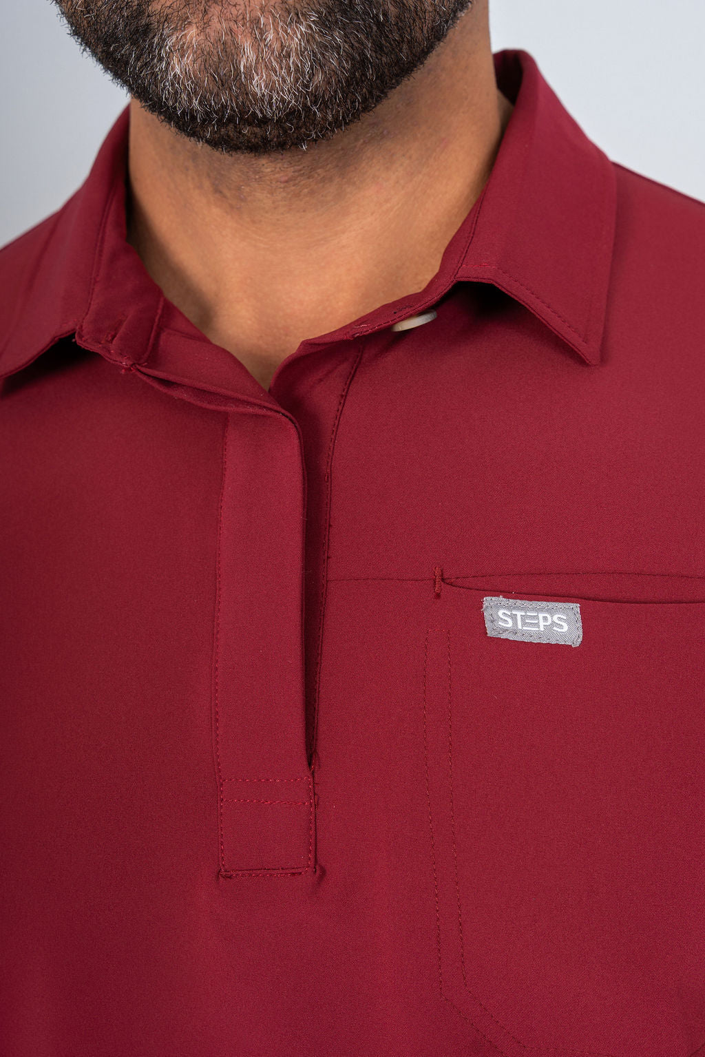 Maroon Matteo Three-Pocket Scrub Top and Neo Jogger Set