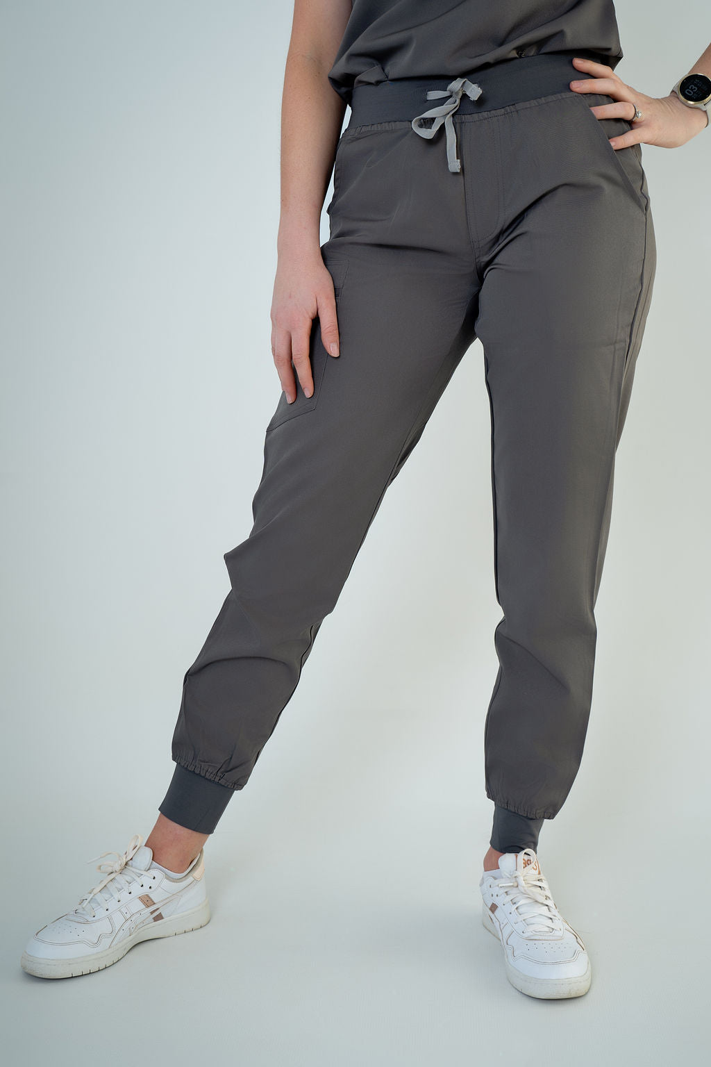 Carbon Ella Three-Pocket Scrub Top and Eva Jogger Set