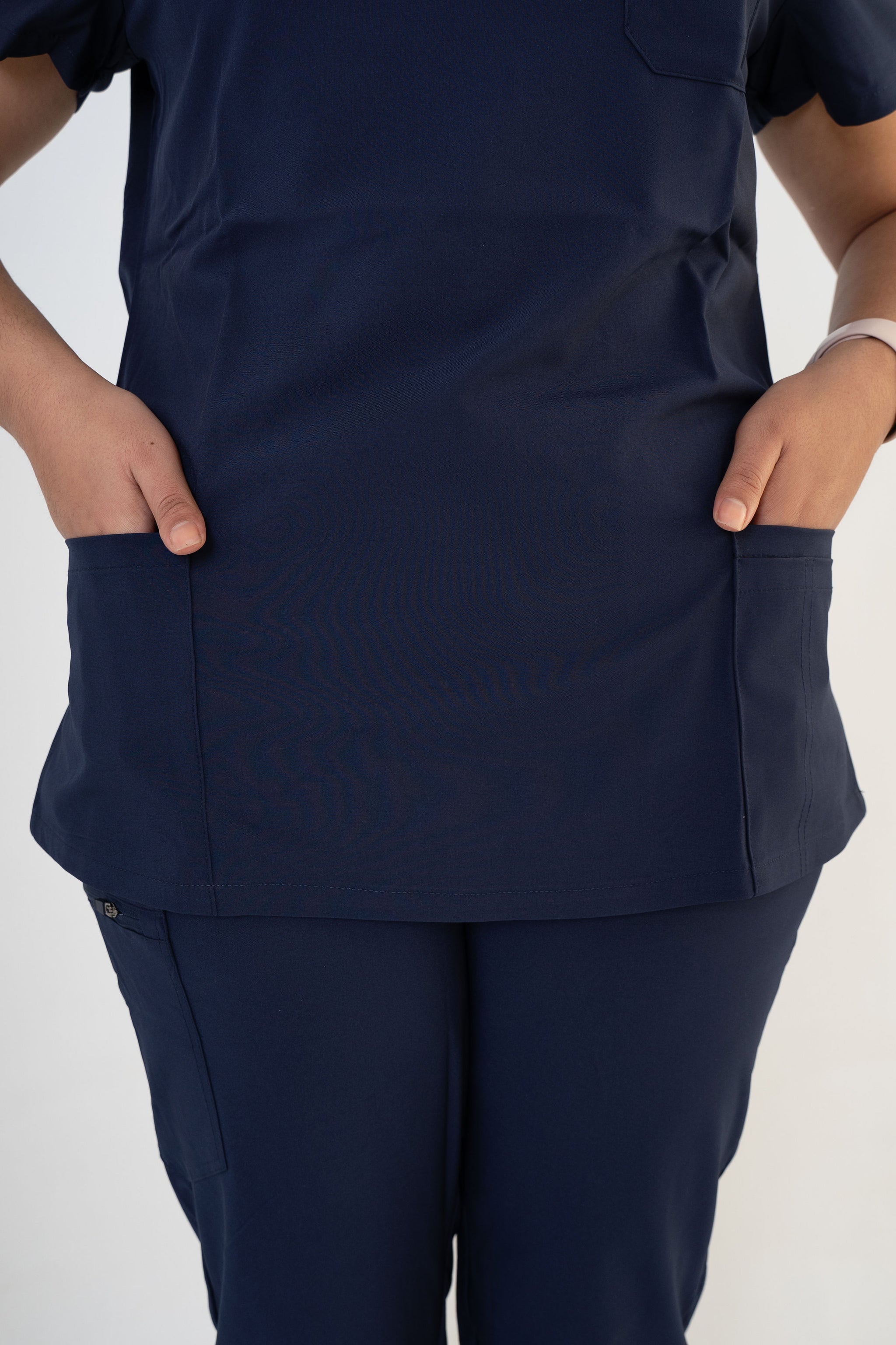 Midnight Navy Ella Three-Pocket Scrub Top and Eva Jogger Set