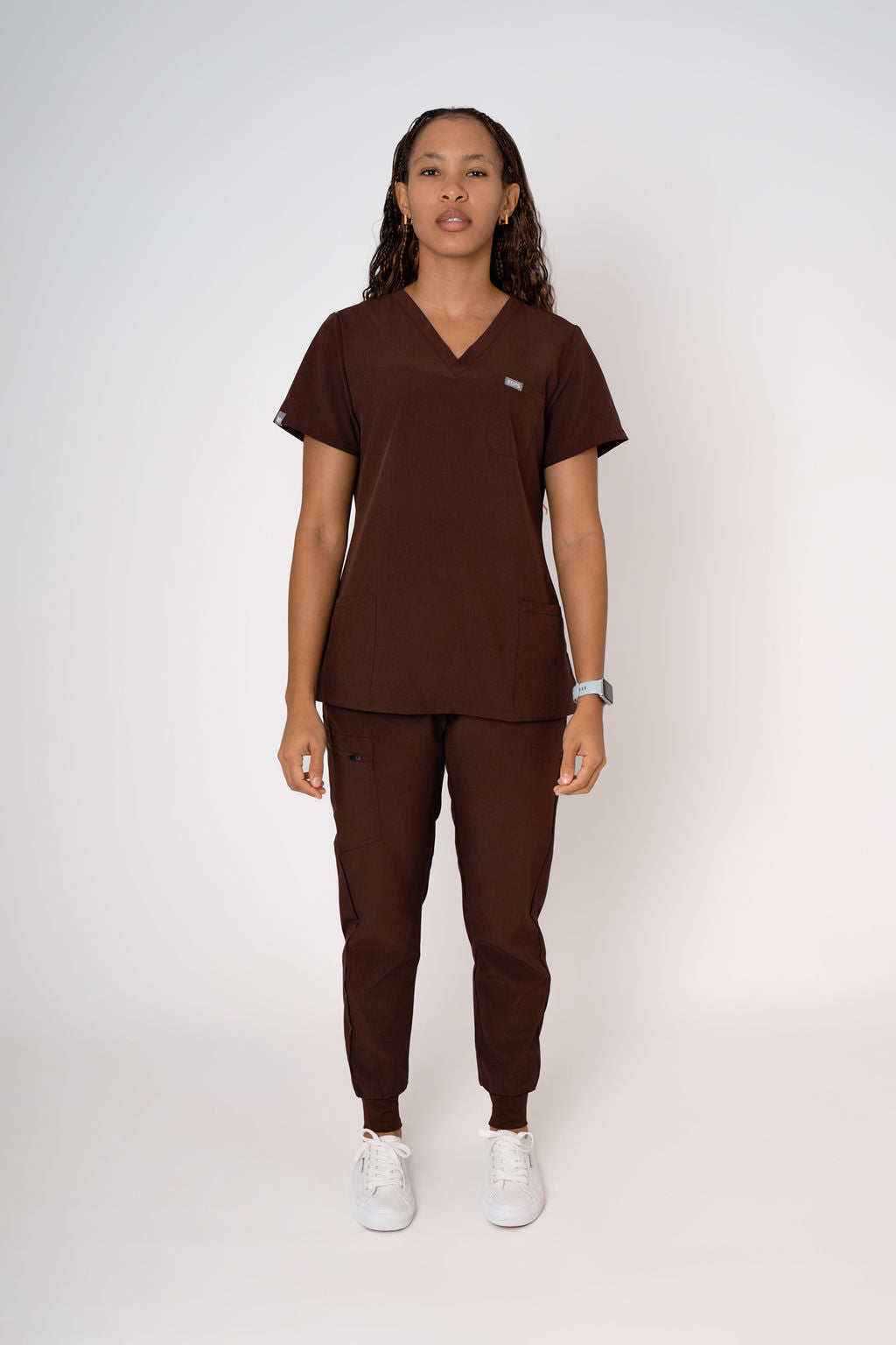 Cocoa Ella Three-Pocket Scrub Top and Eva Jogger Set