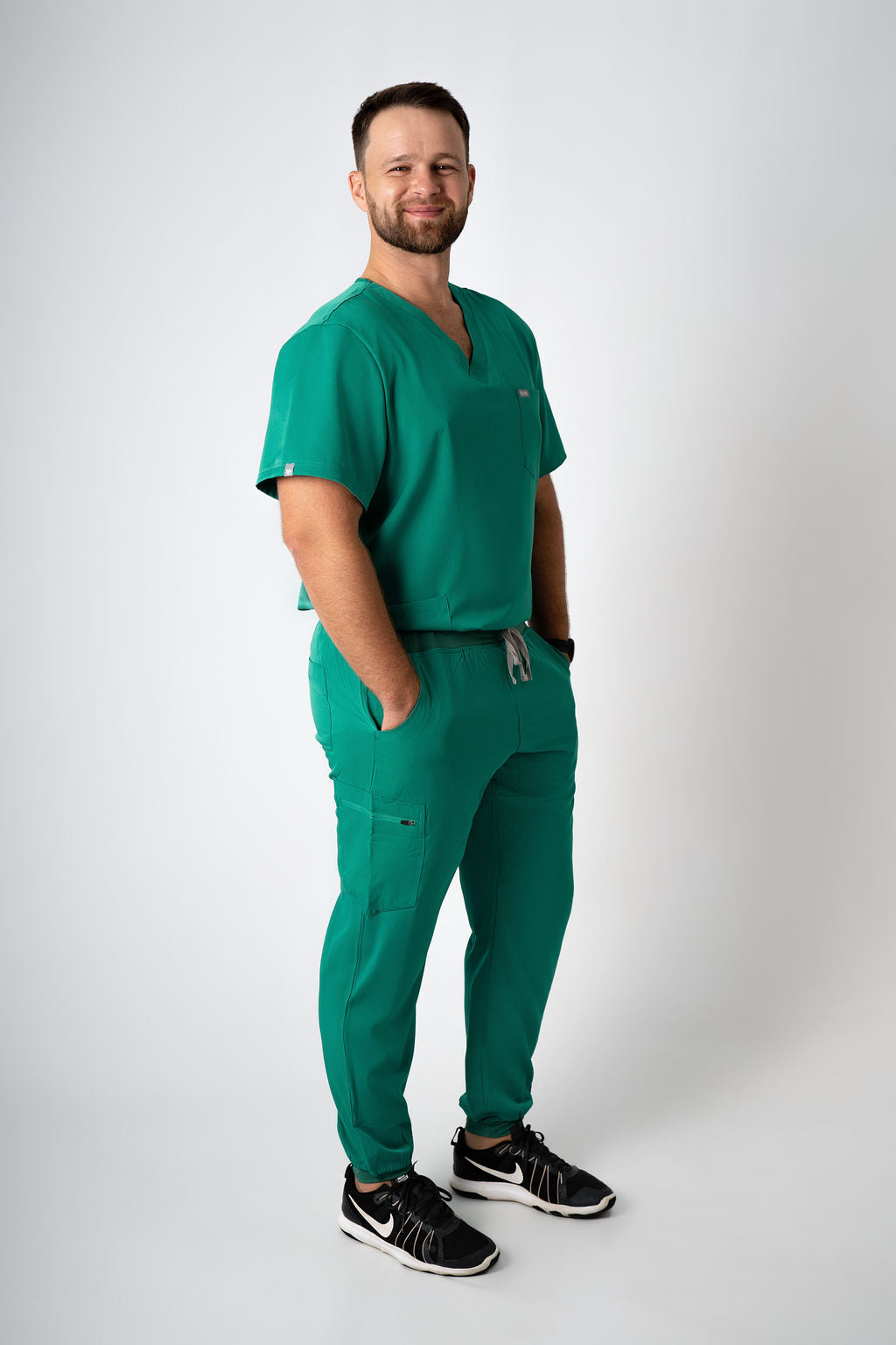 Foliage Alex Three-Pocket Scrub Top and Leo Jogger Set