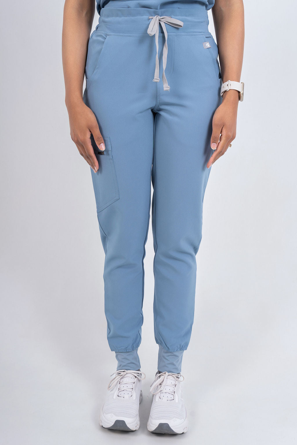 Steel Blue Amara Three-Pocket Scrub Top and Lara Jogger Set