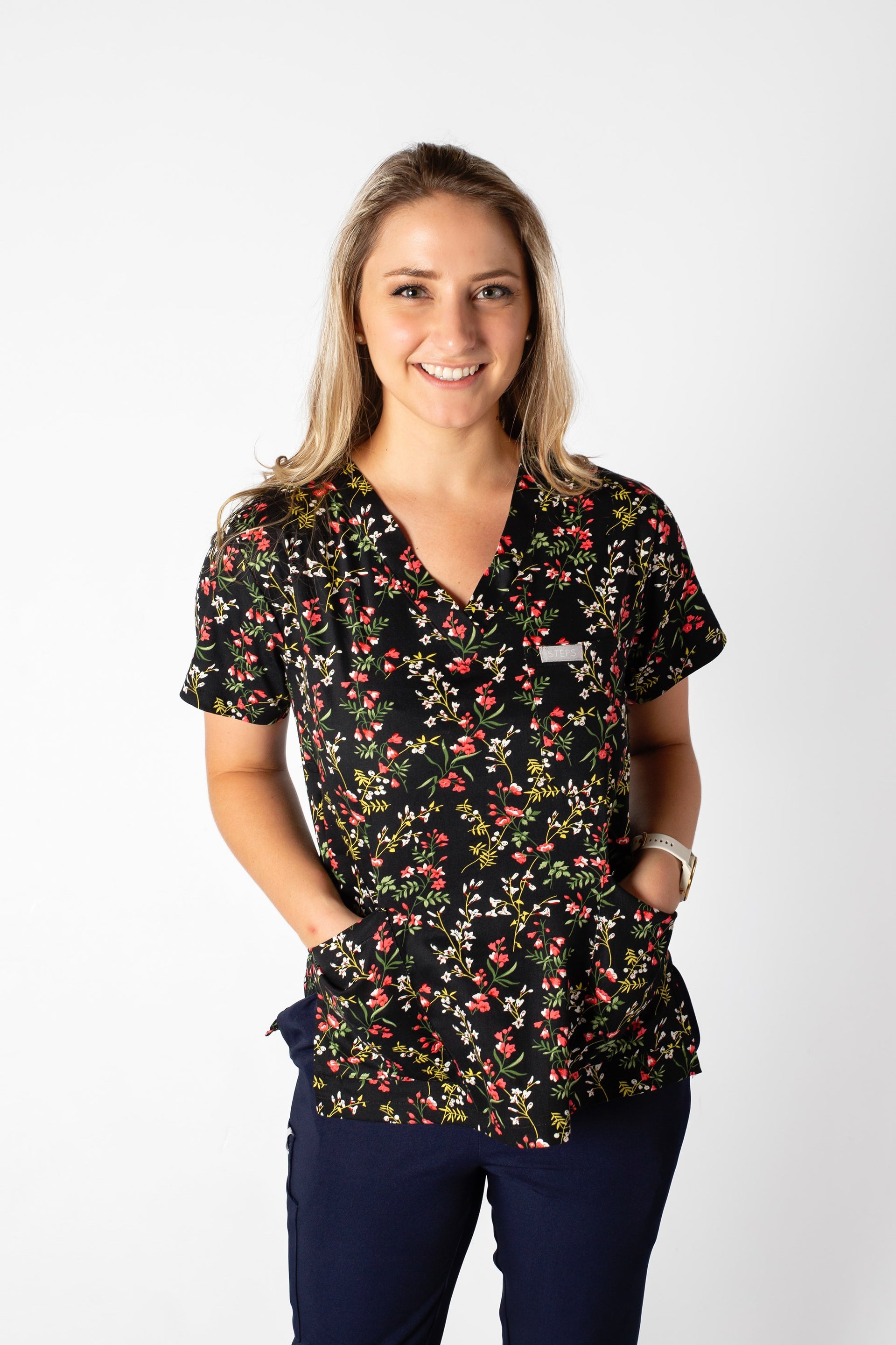 printed scrub tops