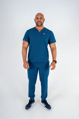 Essential Jack One-Pocket Scrub Top - Carribean Blue