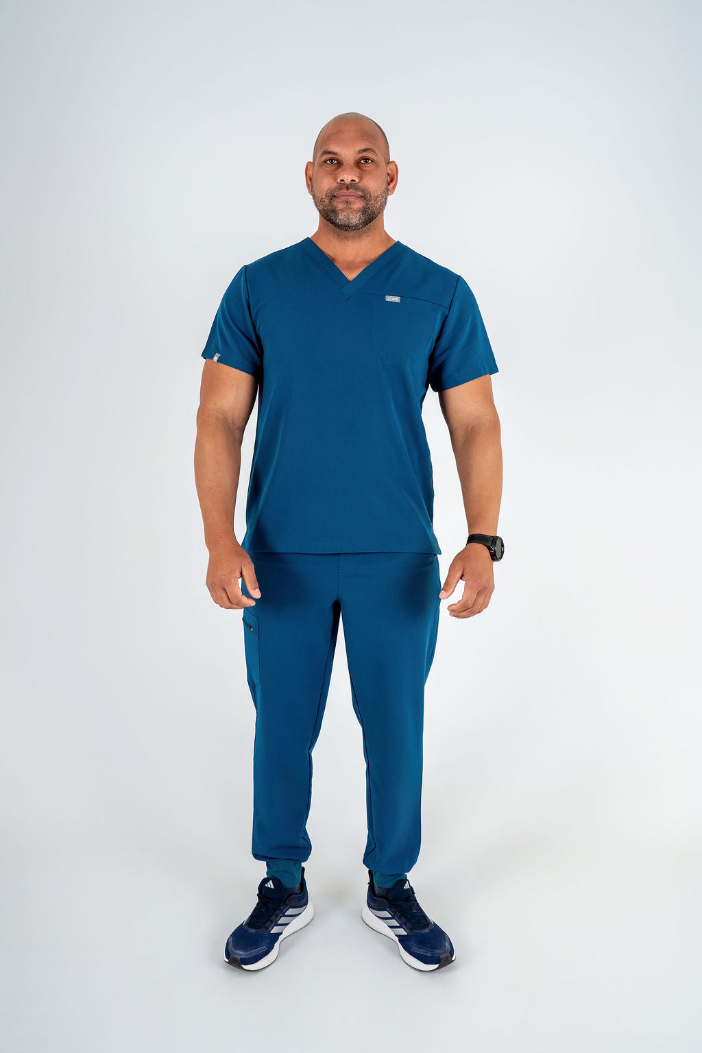 Essential Jack One-Pocket Scrub Top - Carribean Blue