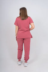Mauvewood Amara Three-Pocket Scrub Top and Lara Jogger Set