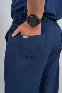 Navy Matteo Three-Pocket Scrub Top and Neo Jogger Set