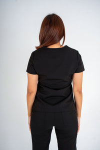 Essential Jane One-Pocket Scrub Top - Black