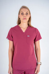 Essential Jane One-Pocket Scrub Top - Grape