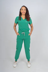 Surgical Green Amara Three-Pocket Scrub Top and Lara Jogger Set