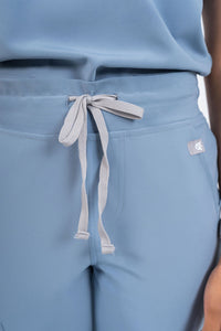 Steel Blue Amara Three-Pocket Scrub Top and Lara Jogger Set
