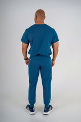 Essential Jack One-Pocket Scrub Top - Carribean Blue
