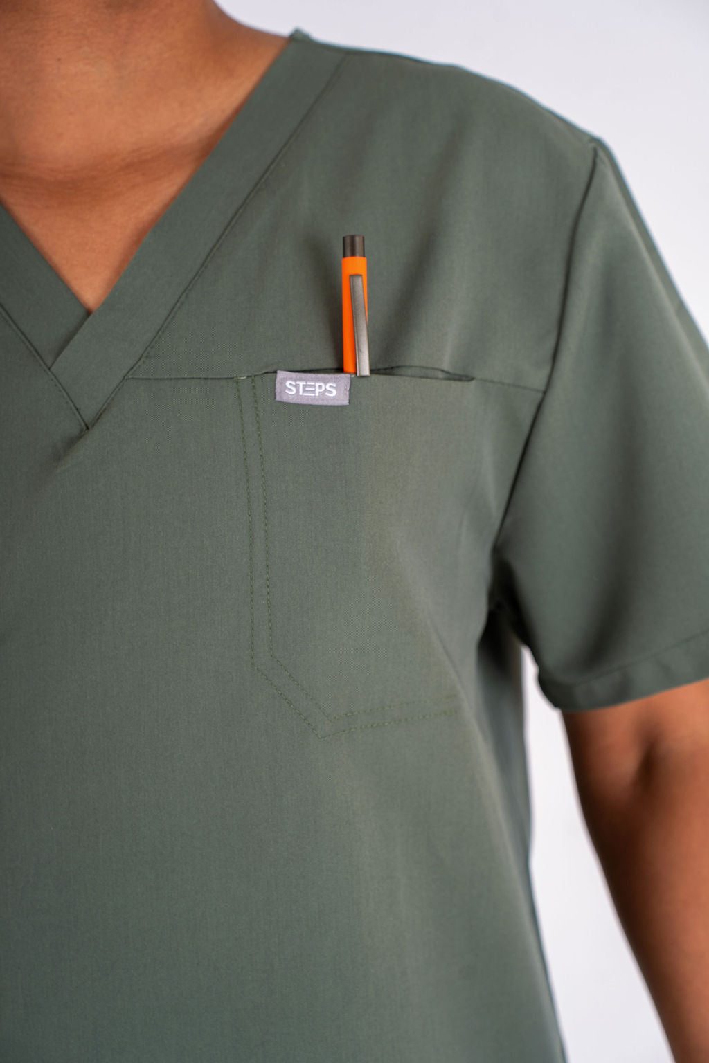 Essential Jack One-Pocket Scrub Top - Eucalyptus