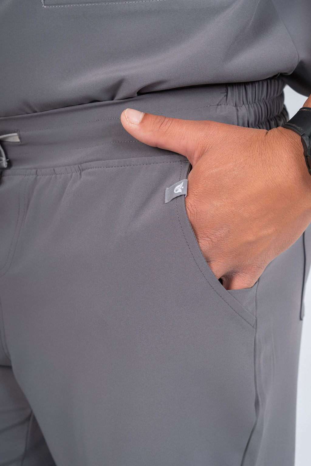 Slate Grey Matteo Three-Pocket Scrub Top and Neo Jogger Set