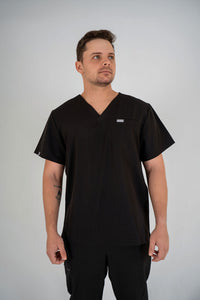 Essential Jack One-Pocket Scrub Top - Black