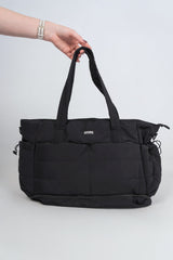 Quilted Tote Bag - Black