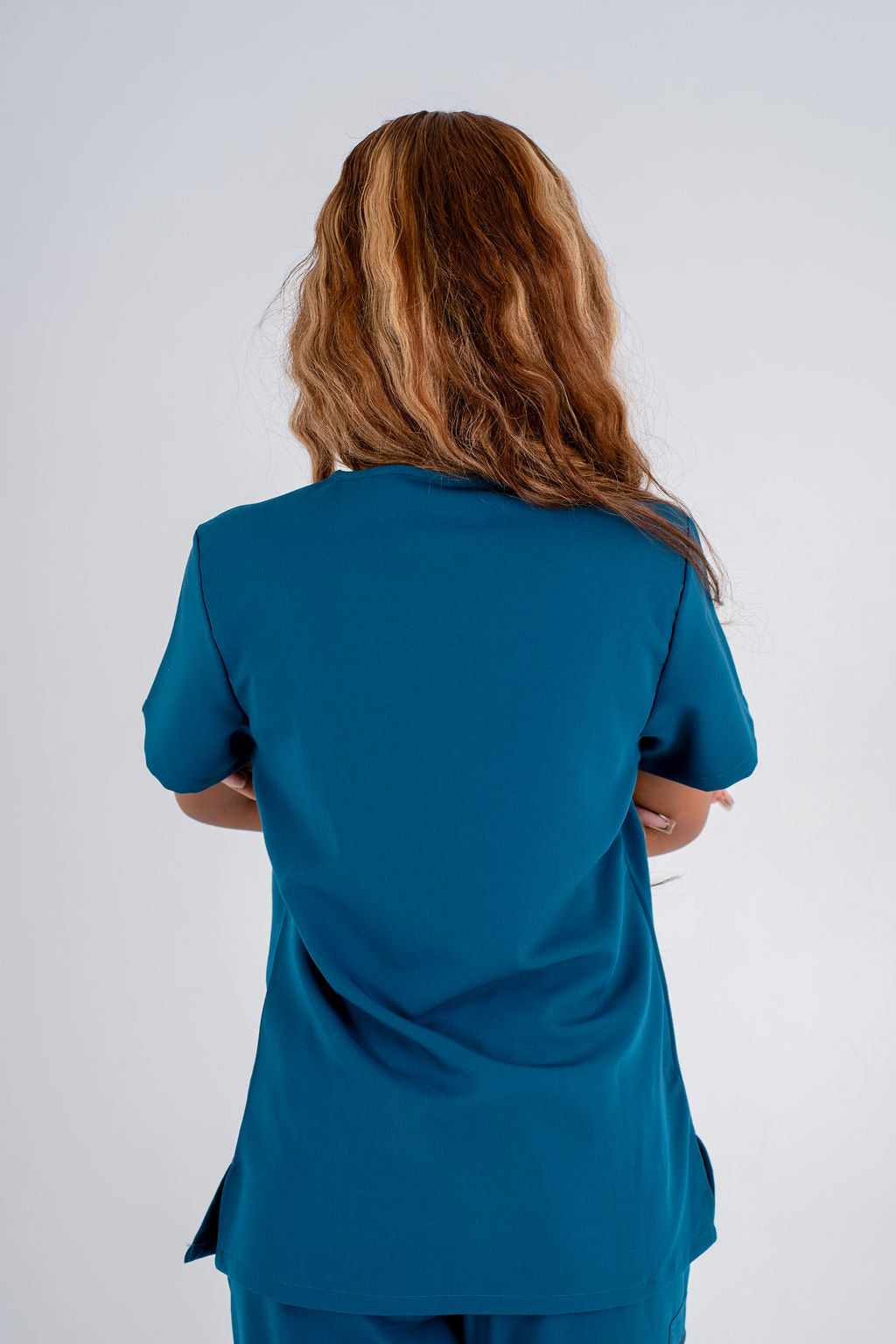 Essential Jane One-Pocket Scrub Top - Carribean Blue