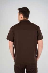 Matteo Three-Pocket Scrub Top and Neo Jogger Set - Espresso
