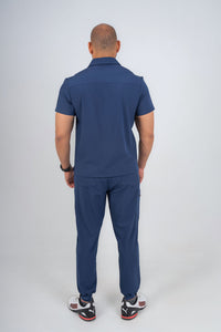 Navy Matteo Three-Pocket Scrub Top and Neo Jogger Set