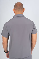 Slate Grey Matteo Three-Pocket Scrub Top and Neo Jogger Set