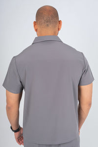 Slate Grey Matteo Three-Pocket Scrub Top and Neo Jogger Set