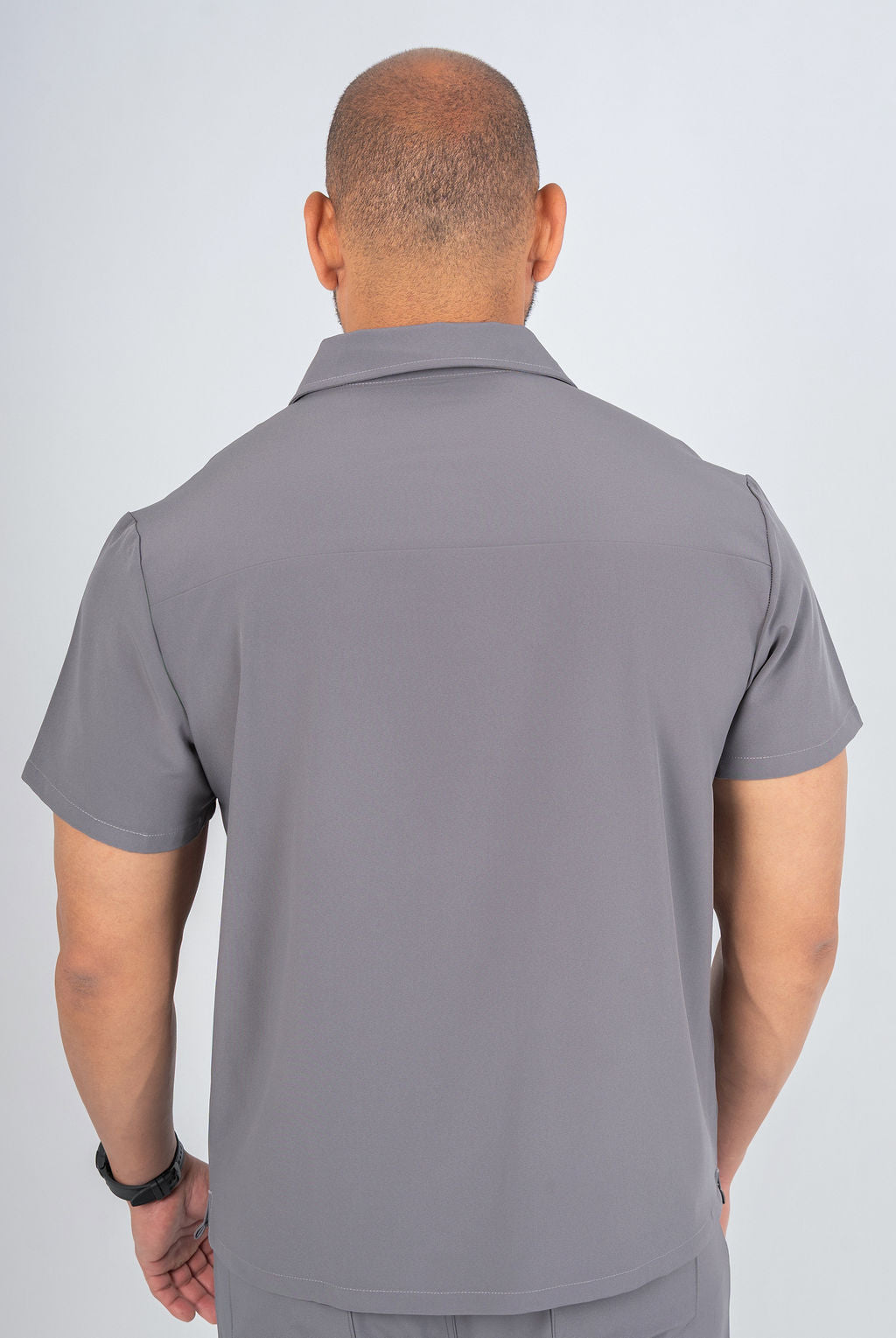 Slate Grey Matteo Three-Pocket Scrub Top and Neo Jogger Set