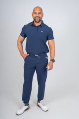 Navy Matteo Three-Pocket Scrub Top and Neo Jogger Set