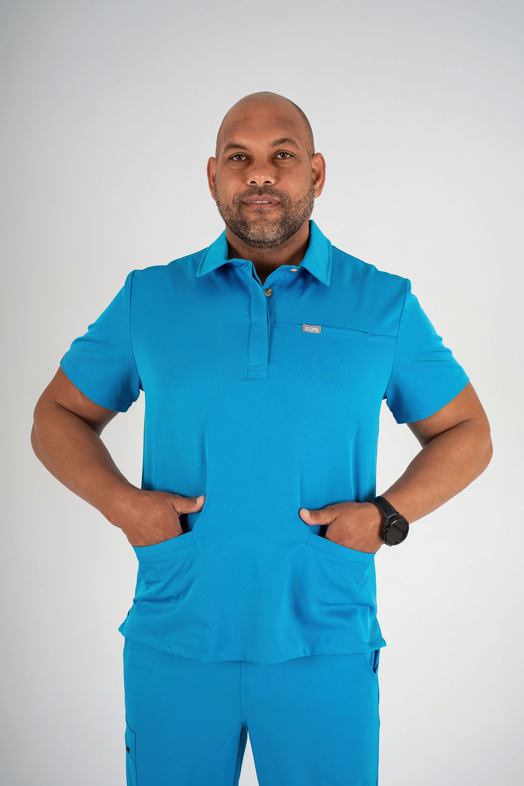 Matteo Three-Pocket Scrub Top and Neo Jogger Set - Peacock