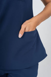 Navy Amara Three-Pocket Scrub Top and Lara Jogger Set