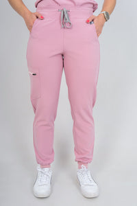 Pastel Pink Amara Three-Pocket Scrub Top and Lara Jogger Set