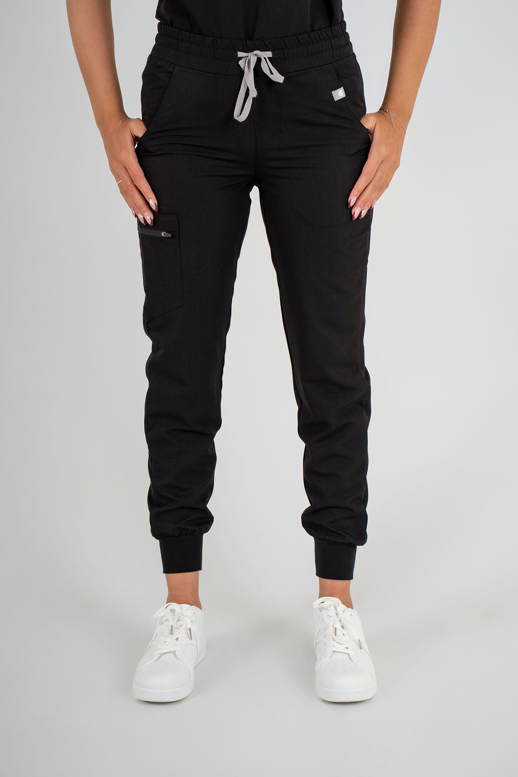 Essential Ava Jogger Scrub Pants - Black
