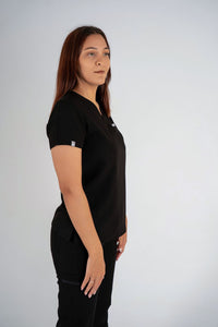 Essential Jane One-Pocket Scrub Top - Black