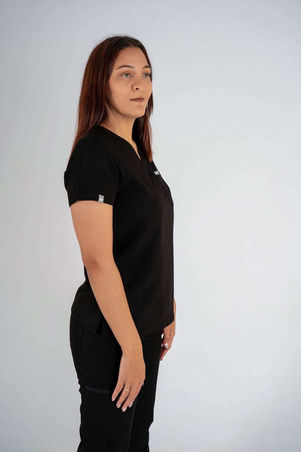 Essential Jane One-Pocket Scrub Top - Black