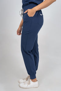 Navy Amara Three-Pocket Scrub Top and Lara Jogger Set