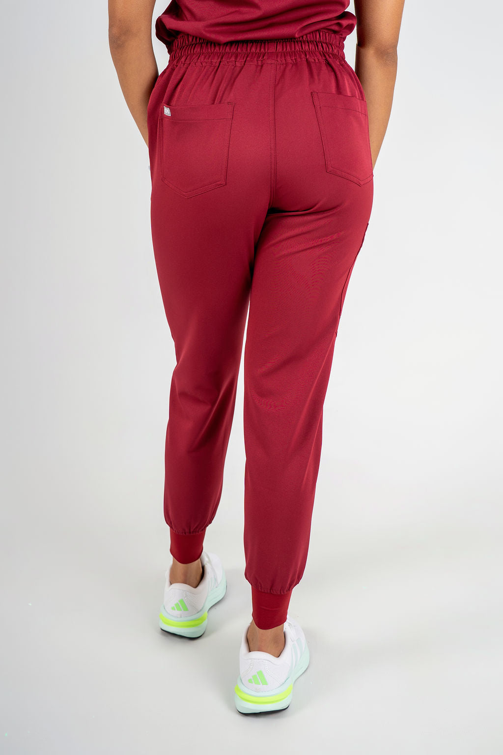 Amara Three-Pocket Scrub Top and Lara Jogger Set - Maroon