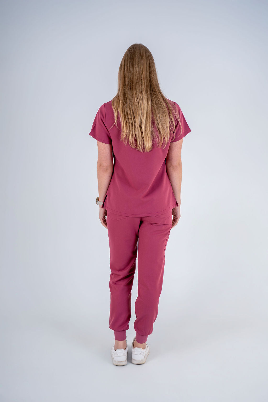 Essential Jane One-Pocket Scrub Top - Grape