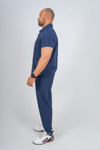 Navy Matteo Three-Pocket Scrub Top and Neo Jogger Set