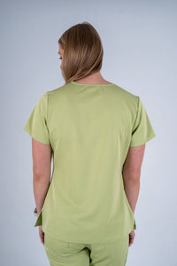 Amara Three-Pocket Scrub Top and Lara Jogger Set - Matcha